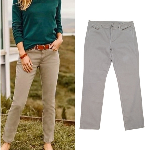 J Jill Denim Authentic Fit Slim Ankle Jeans Taupe Size 10 - Picture 16 of 16